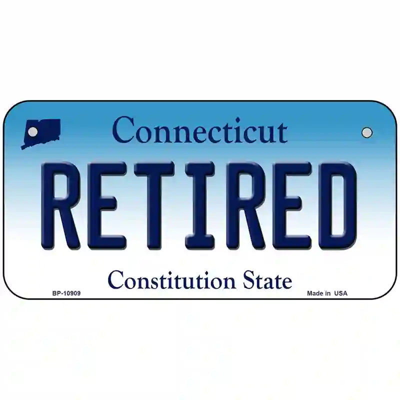 Retired Connecticut Metal Novelty License Plate 6" x 3" (BP)