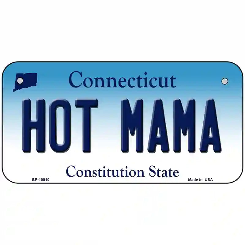 Hot Mama Connecticut Metal Novelty License Plate 6" x 3" (BP)