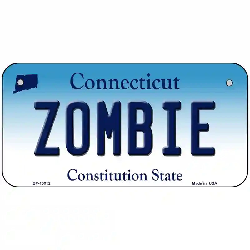 Zombie Connecticut Metal Novelty License Plate 6" x 3" (BP)