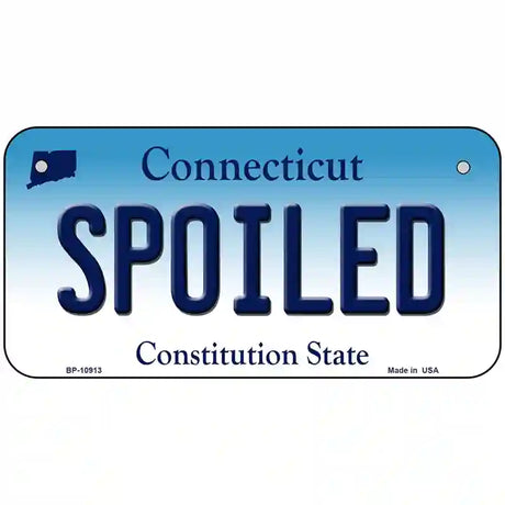 Spoiled Connecticut Metal Novelty License Plate 6" x 3" (BP)