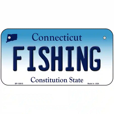 Fishing Connecticut Metal Novelty License Plate 6" x 3" (BP)