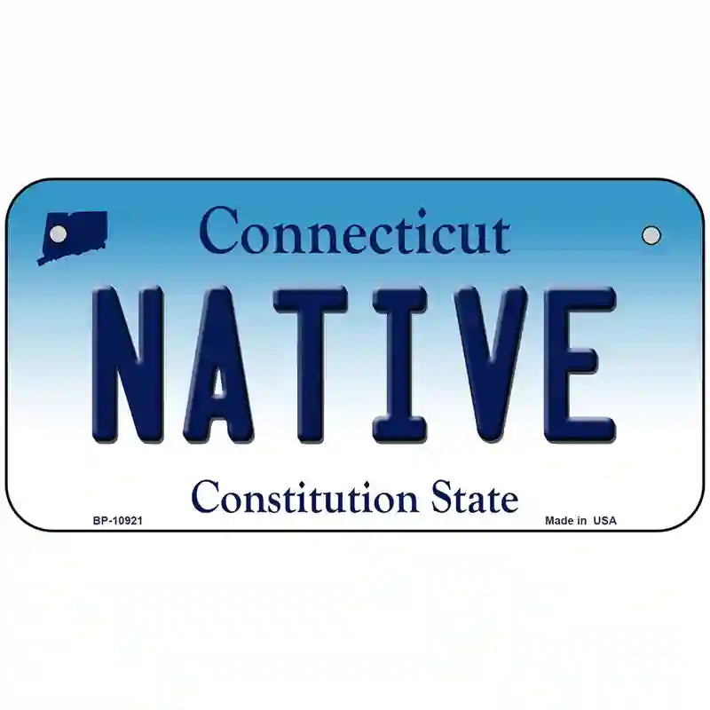 Native Connecticut Metal Novelty License Plate 6" x 3" (BP)