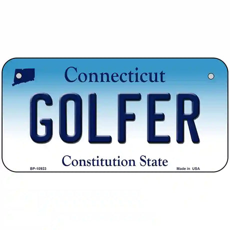 Golfer Connecticut Metal Novelty License Plate 6" x 3" (BP)