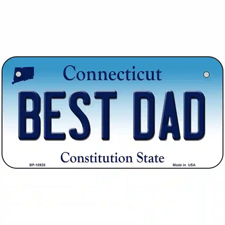 Best Dad Connecticut Metal Novelty License Plate 6" x 3" (BP)