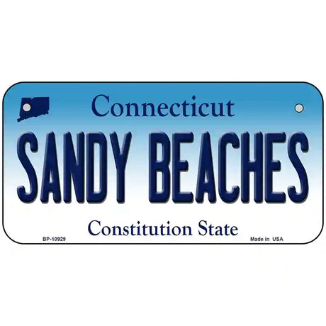 Sandy Beaches Connecticut Metal Novelty License Plate 6" x 3" (BP)