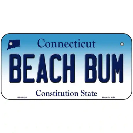 Beach Bum Connecticut Metal Novelty License Plate 6" x 3" (BP)