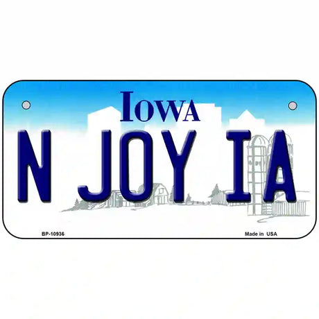 N Joy IA Iowa Metal Novelty License Plate 6" x 3" (BP)