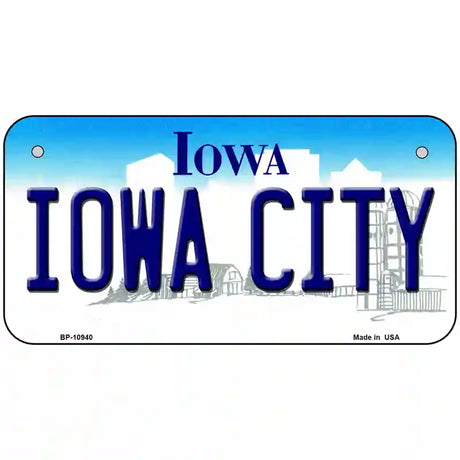 Iowa City Iowa Metal Novelty License Plate 6" x 3" (BP)