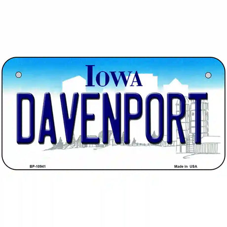 Davenport Iowa Metal Novelty License Plate 6" x 3" (BP)