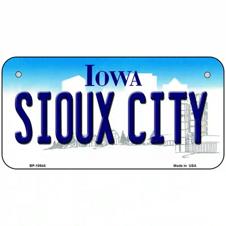 Sioux City Iowa Metal Novelty License Plate 6" x 3" (BP)