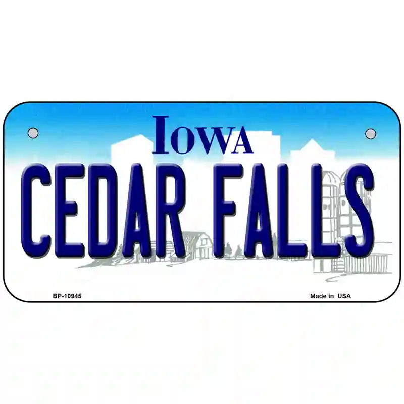 Cedar Falls Iowa Metal Novelty License Plate 6" x 3" (BP)