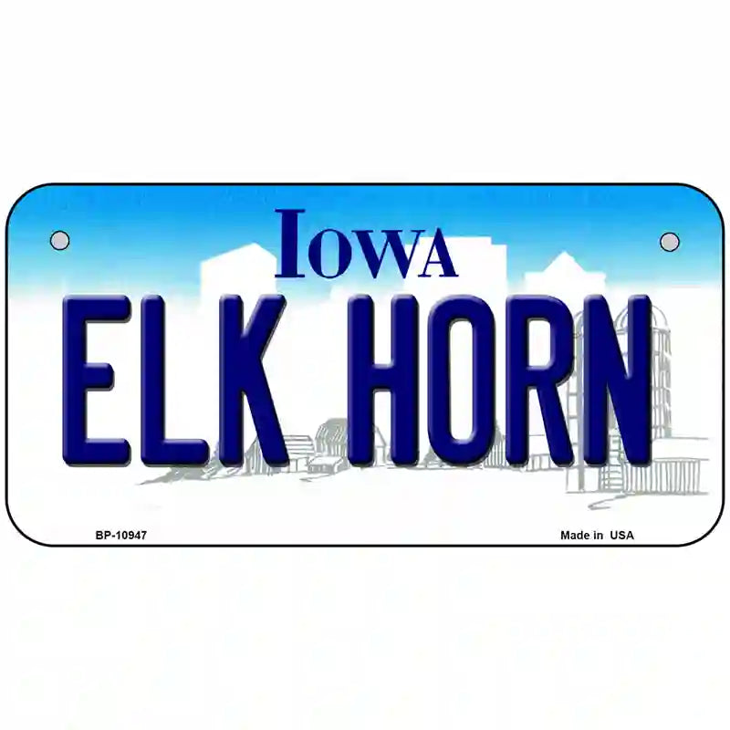 Elk Horn Iowa Metal Novelty License Plate 6" x 3" (BP)