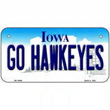 Go Hawkeyes Iowa Metal Novelty License Plate 6" x 3" (BP)