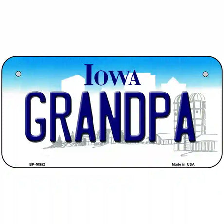 Grandpa Iowa Metal Novelty License Plate 6" x 3" (BP)