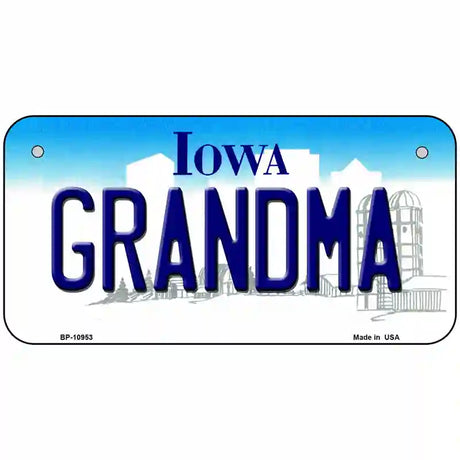 Grandma Iowa Metal Novelty License Plate 6" x 3" (BP)