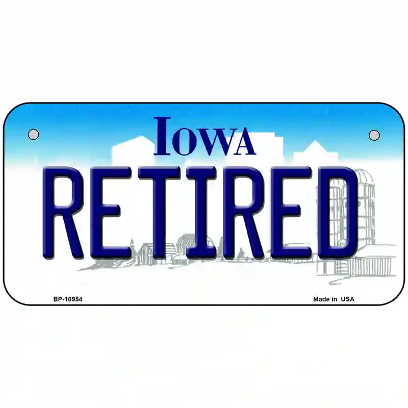 Retired Iowa Metal Novelty License Plate 6" x 3" (BP)