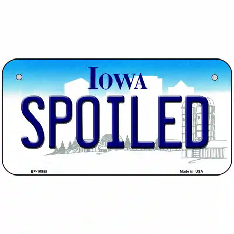 Spoiled Iowa Metal Novelty License Plate 6" x 3" (BP)