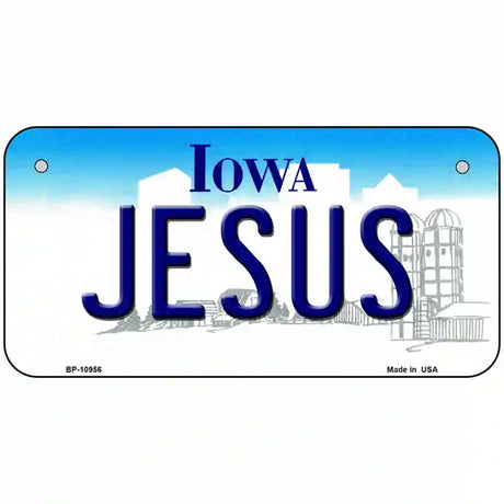 Jesus Iowa Metal Novelty License Plate 6" x 3" (BP)