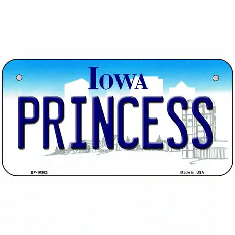 Princess Iowa Metal Novelty License Plate 6" x 3" (BP)