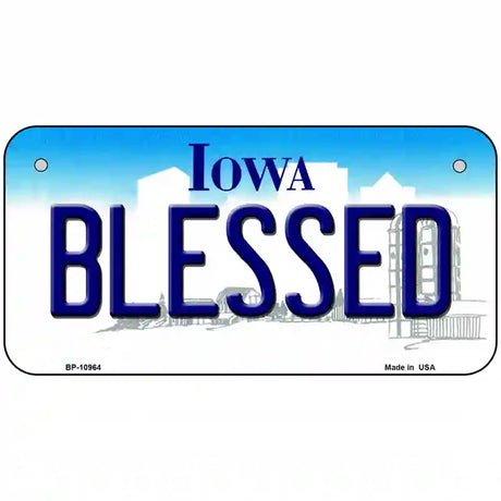 Blessed Iowa Metal Novelty License Plate 6" x 3" (BP)