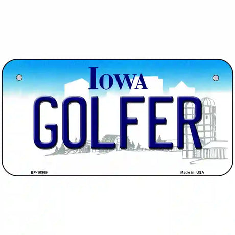 Golfer Iowa Metal Novelty License Plate 6" x 3" (BP)