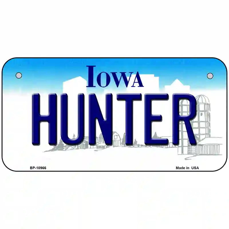 Hunter Iowa Metal Novelty License Plate 6" x 3" (BP)