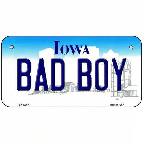 Bad Boy Iowa Metal Novelty License Plate 6" x 3" (BP)