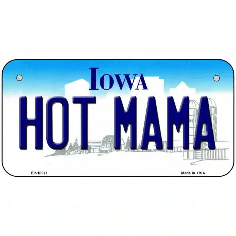 Hot Mama Iowa Metal Novelty License Plate 6" x 3" (BP)