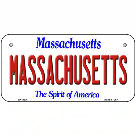 Massachusetts Metal Novelty License Plate 6" x 3" (BP)