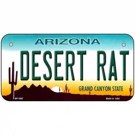 Desert Rat Arizona Novelty Metal License Plate 6" x 3" (BP)