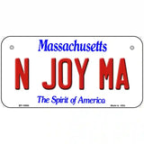 N Joy MA Massachusetts Metal Novelty License Plate 6" x 3" (BP)