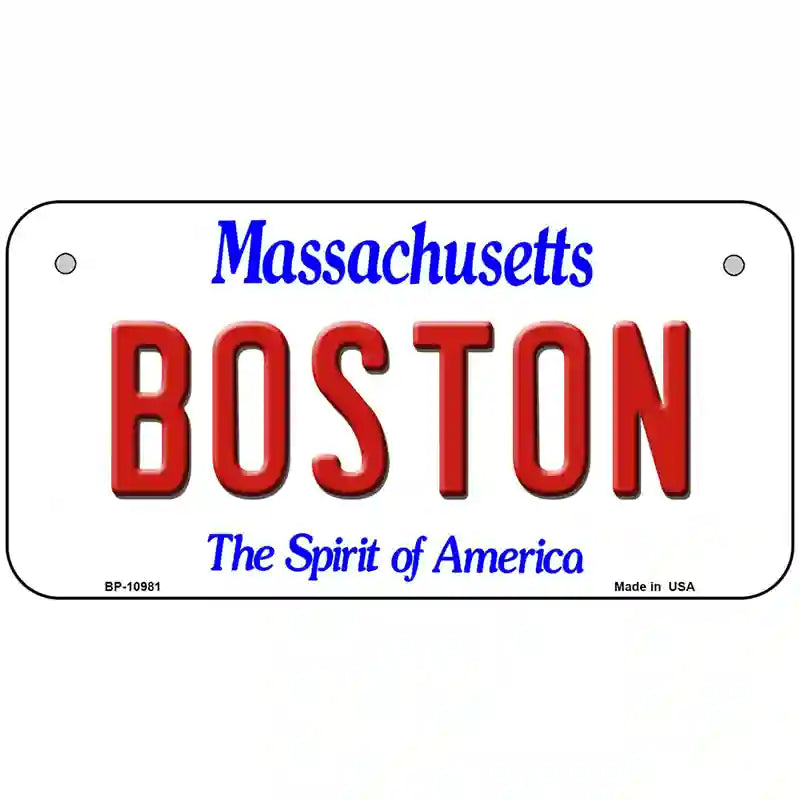 Boston Massachusetts Metal Novelty License Plate