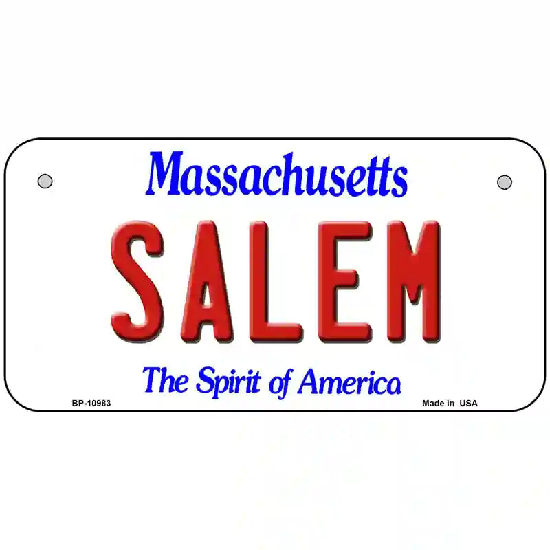 Salem Massachusetts Metal Novelty License Plate