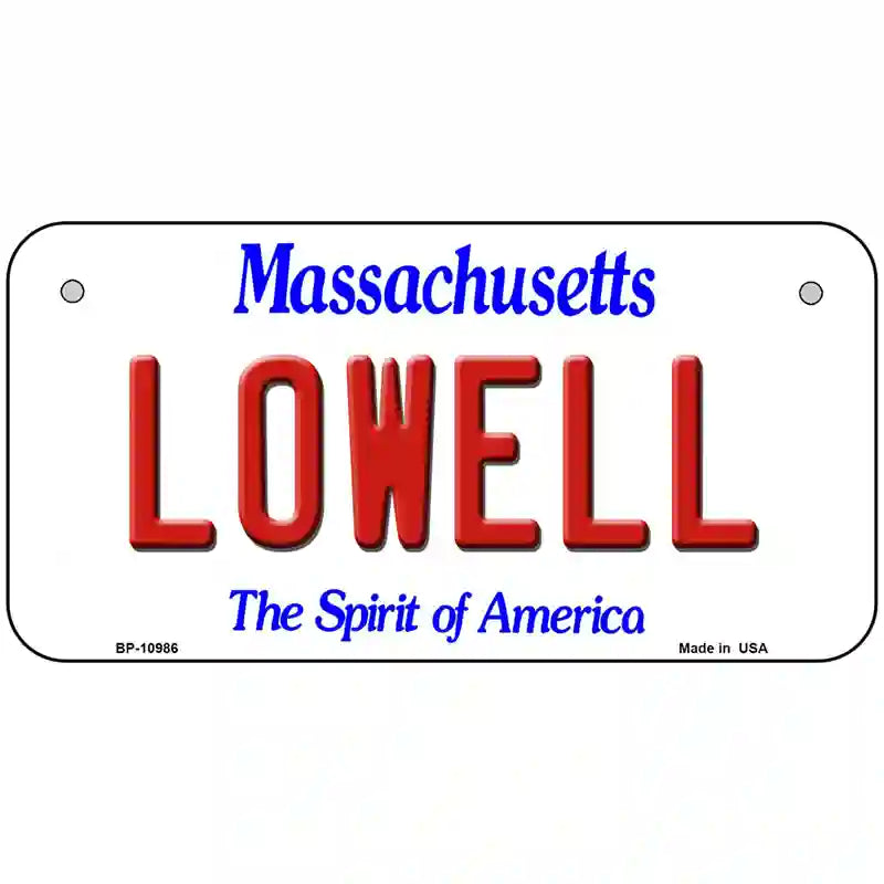 Lowell Massachusetts Metal Novelty License Plate