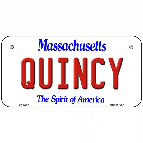 Quincy Massachusetts Metal Novelty License Plate 6" x 3" (BP)