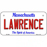 Lawrence Massachusetts Metal Novelty License Plate 6" x 3" (BP)