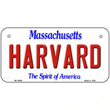 Harvard Massachusetts Metal Novelty License Plate 6" x 3" (BP)