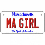 MA Girl Massachusetts Metal Novelty License Plate 6" x 3" (BP)