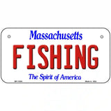 Fishing Massachusetts Metal Novelty License Plate 6" x 3" (BP)