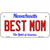 Best Mom Massachusetts Metal Novelty License Plate 6" x 3" (BP)