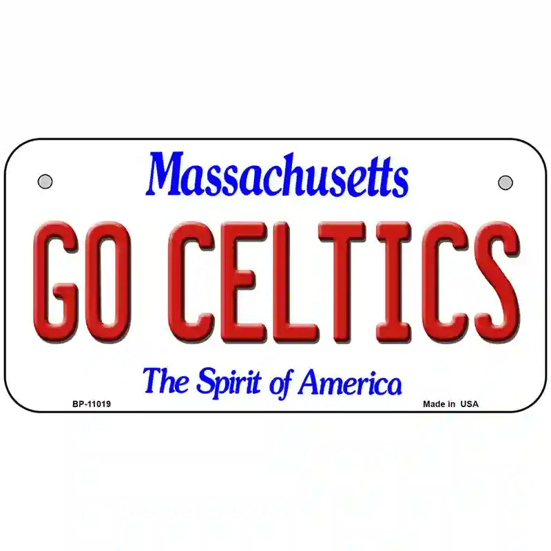 Go Celtics Massachusetts Metal Novelty License Plate 6" x 3" (BP)