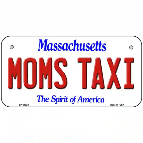 Moms Taxi Massachusetts Metal Novelty License Plate 6" x 3" (BP)