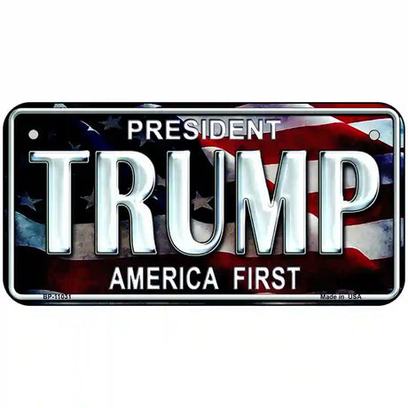 Trump America First Metal Novelty License Plate 6" x 3" (BP)