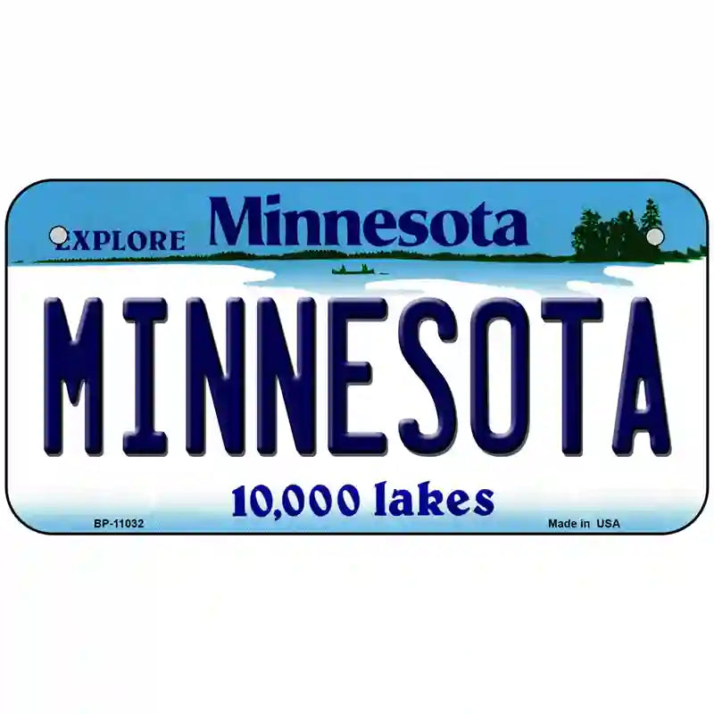 Minnesota Metal Novelty License Plate 6" x 3" (BP)