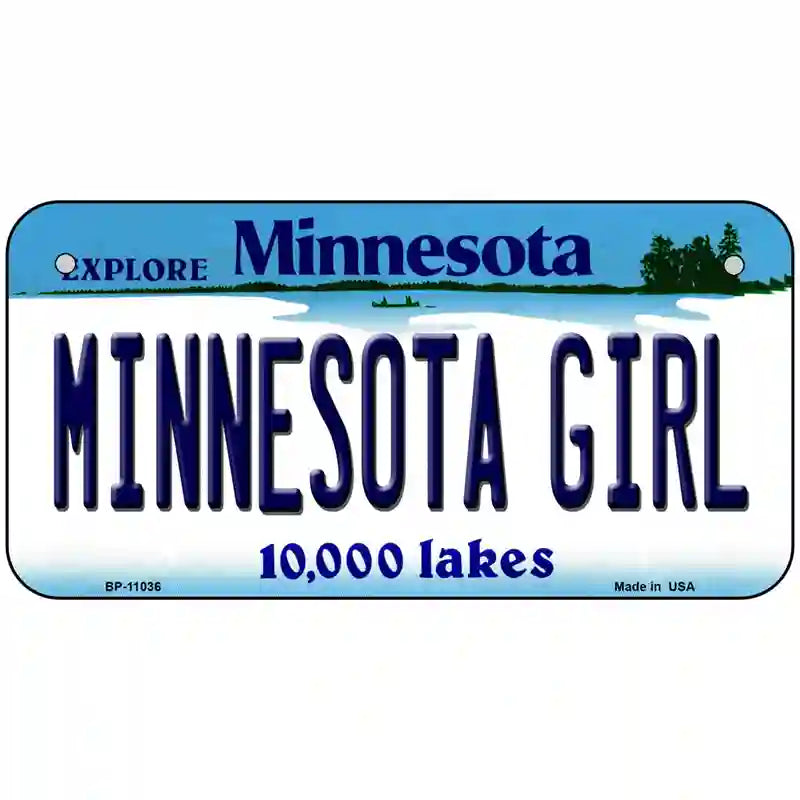 Minnesota Girl Minnesota Metal Novelty License Plate 6" x 3" (BP)