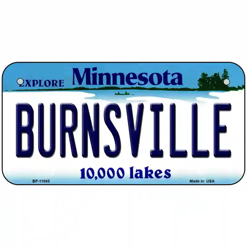 Burnsville Minnesota State Novelty License Plate 6" x 3" (BP)