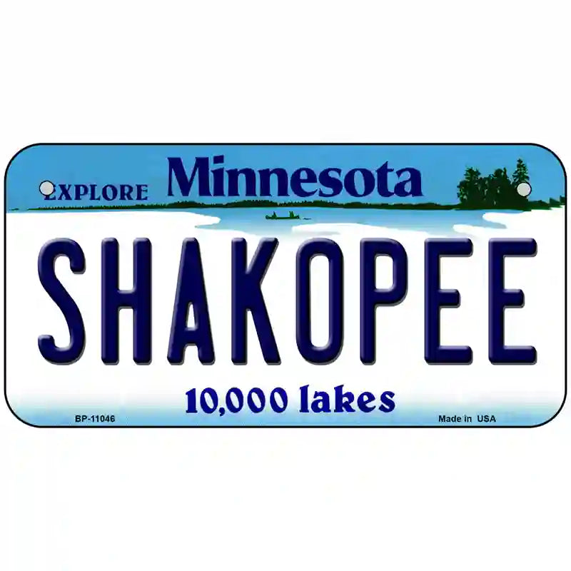 Shakopee Minnesota State Novelty License Plate 6" x 3" (BP)