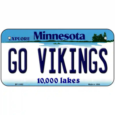 Go Vikings Minnesota Metal Novelty License Plate 6" x 3" (BP)