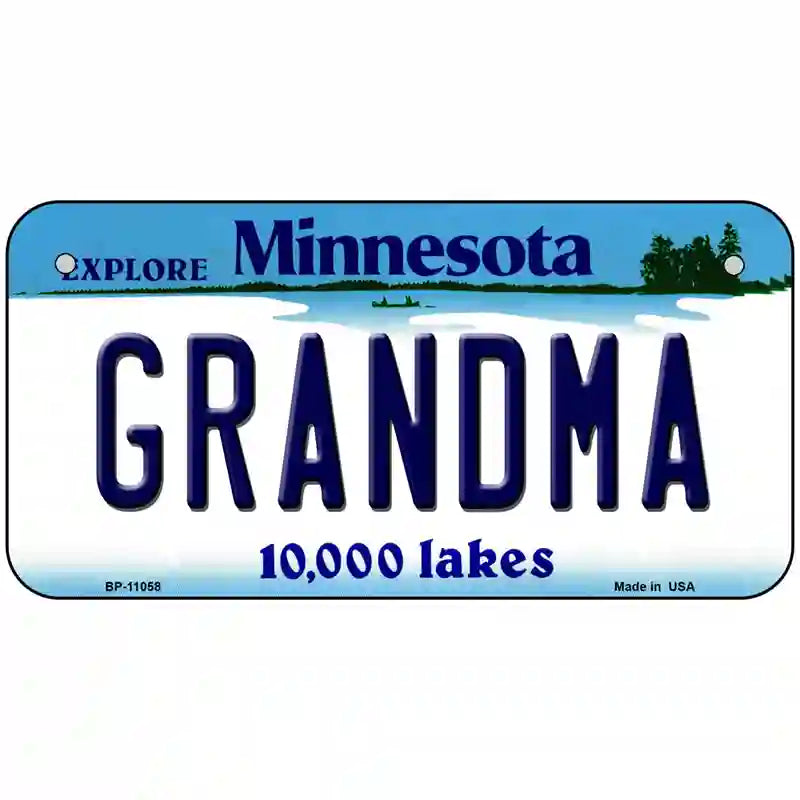 Grandma Minnesota State Novelty License Plate 6" x 3" (BP)