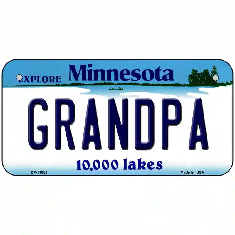 Grandpa Minnesota State Novelty License Plate 6" x 3" (BP)